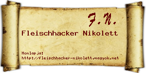 Fleischhacker Nikolett névjegykártya